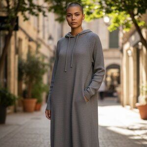 Fashion Nova women long dress with pocket and hood OS